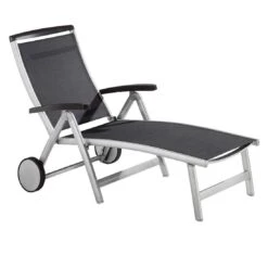 Sieger Royal Gartenliege Aluminium/Textilene Graphit/Grau