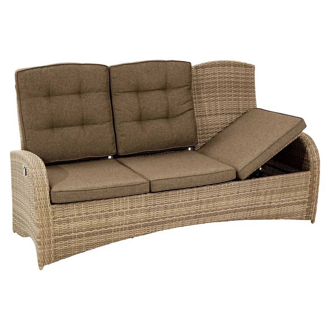 Ploß Rabida Comfort Gartenbank Geflecht Champagner/Savanna 4 Ploß Rabida Comfort Gartenbank Geflecht Champagner/Savanna – Bild 2