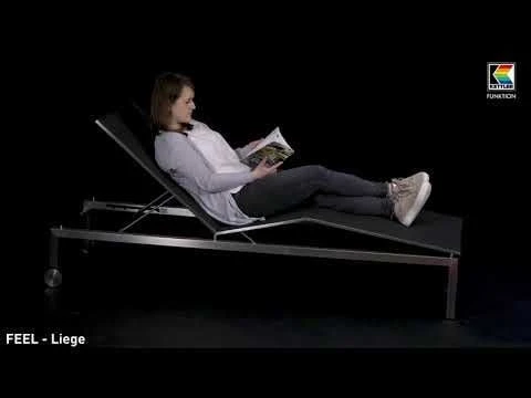 Kettler Feel Gartenliege Edelstahl/Textilene Grau Meliert 3 Kettler Feel Gartenliege Edelstahl/Textilene Grau Meliert