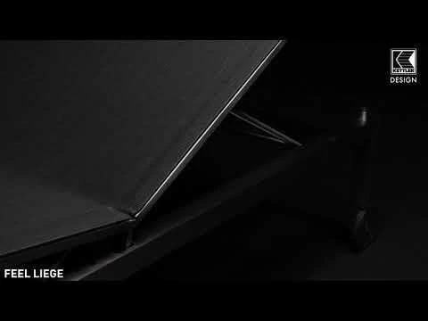 Kettler Feel Gartenliege Edelstahl/Textilene Grau Meliert 4 Kettler Feel Gartenliege Edelstahl/Textilene Grau Meliert – Bild 2