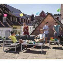 Sieger Melbourne Loungetisch 110x60cm Aluminium/Glas Graphit/Eisengrau -Garten Leben 1006888 6