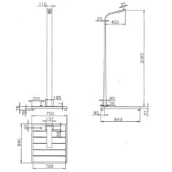 Ideal Ibiza Gartendusche Warmwasser WPC/Edelstahl -Garten Leben 1008901 4