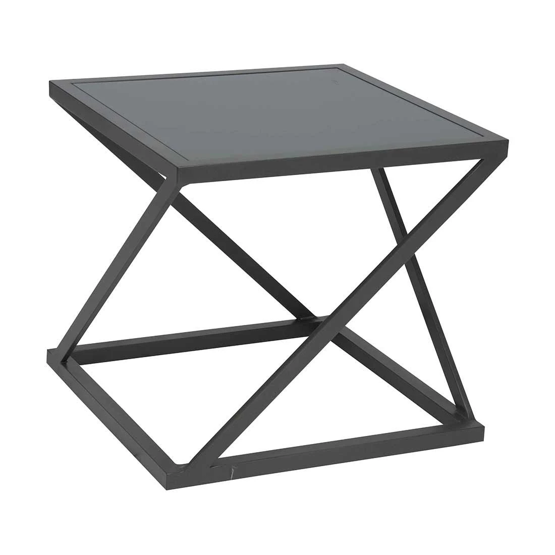 Stern Jackie Beistelltisch 50x50x46cm Aluminium/Glas Anthrazit 3 Stern Jackie Beistelltisch 50x50x46cm Aluminium/Glas Anthrazit
