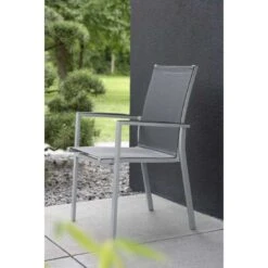 Stern New Levanto Stapelsessel Aluminium/Textilene Graphit/Silbergrau -Garten Leben 1027128 10