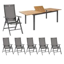 Hartman Aruba Gartenmöbelset 7-teilig Mit Ausziehtisch South Wales 150/210x90cm Xerix/Teak