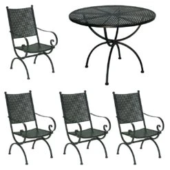MBM Romeo Elegance Gartenmöbelset 5-teilig Mit Romeo Gartentisch Ø100cm Marone