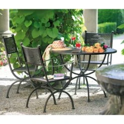MBM Romeo Elegance Gartenmöbelset 5-teilig Mit Romeo Gartentisch Ø100cm Marone -Garten Leben 1076221 5