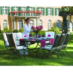 MBM Romeo Elegance Gartenmöbelset 5-teilig Mit Romeo Gartentisch Ø100cm Marone -Garten Leben 1076221 6