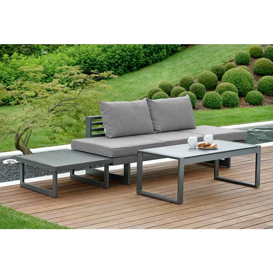 Stern New Holly Gartensofa Aluminium/Textilene Anthrazit/Seidengrau 5 Stern New Holly Gartensofa Aluminium/Textilene Anthrazit/Seidengrau – Bild 3