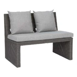 Stern Noel Gartenbank 110cm Geflecht Basaltgrau/Seidengrau