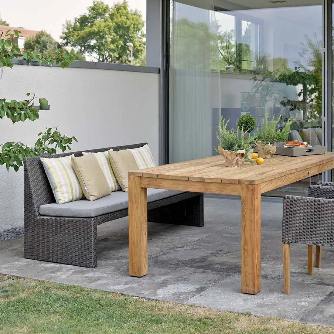 Stern Noel Gartenbank 182cm Geflecht Basaltgrau/Seidengrau 4 Stern Noel Gartenbank 182cm Geflecht Basaltgrau/Seidengrau – Bild 2