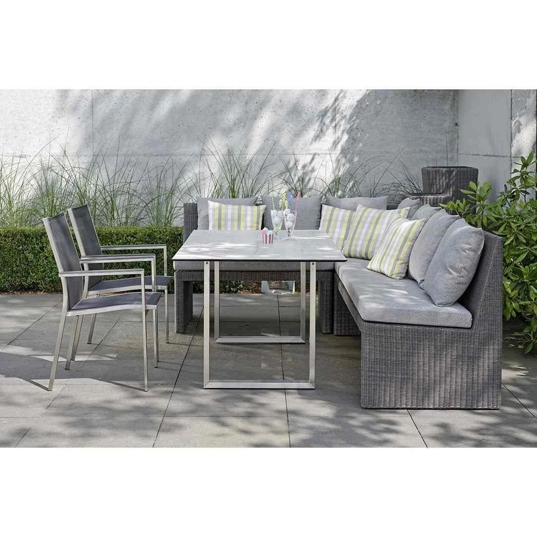 Stern Noel Gartenbank 182cm Geflecht Basaltgrau/Seidengrau 5 Stern Noel Gartenbank 182cm Geflecht Basaltgrau/Seidengrau – Bild 3