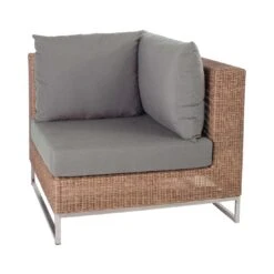 Stern Fontana Eck-/Endmodul Edelstahl/Geflecht Zimt/Rehbraun -Garten Leben 1080159 2