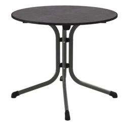 Sieger Boulevard Klapptisch Ø85cm Stahl/Vivodur Eisengrau/Schiefer Anthrazit