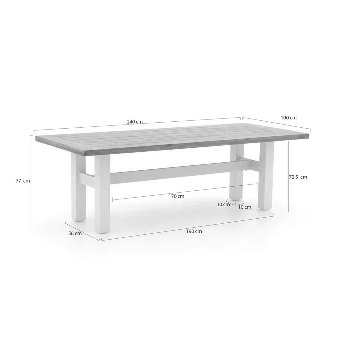 Hartman Sophie Yasmani Gartentisch Aluminium/Teak Recycelt Dunkelgrau/Vintage Brown 4 Hartman Sophie Yasmani Gartentisch Aluminium/Teak Recycelt Dunkelgrau/Vintage Brown – Bild 2