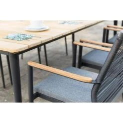 Zebra Spider Gartentisch 160x90x76cm Aluminium/Teak Graphit -Garten Leben 1089740 3