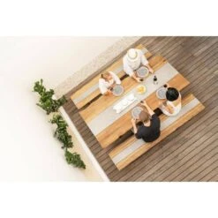 Zebra Unyx Gartenbank 220cm Edelstahl Teak Recycelt -Garten Leben 1090521 3