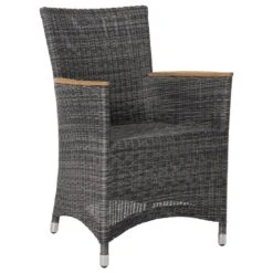 Zebra Status Dininggruppe 13-teilig Geflecht/Teak Anthrazit -Garten Leben 1091907 5