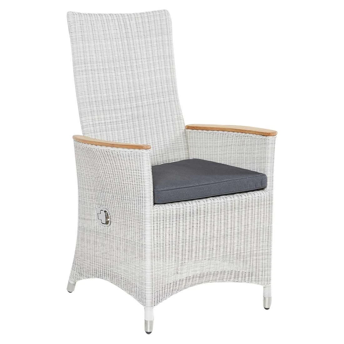 LC Garden Chelsea Gartensessel Geflecht Mit Teak-Armlehnen White Wash/Anthrazit 3 LC Garden Chelsea Gartensessel Geflecht Mit Teak-Armlehnen White Wash/Anthrazit