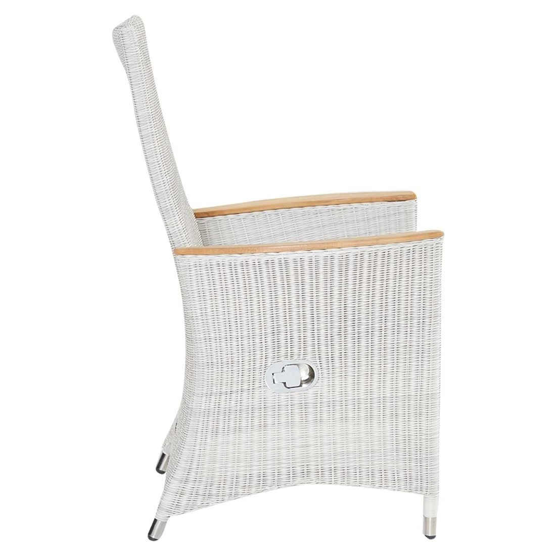 LC Garden Chelsea Gartensessel Geflecht Mit Teak-Armlehnen White Wash/Anthrazit 4 LC Garden Chelsea Gartensessel Geflecht Mit Teak-Armlehnen White Wash/Anthrazit – Bild 2