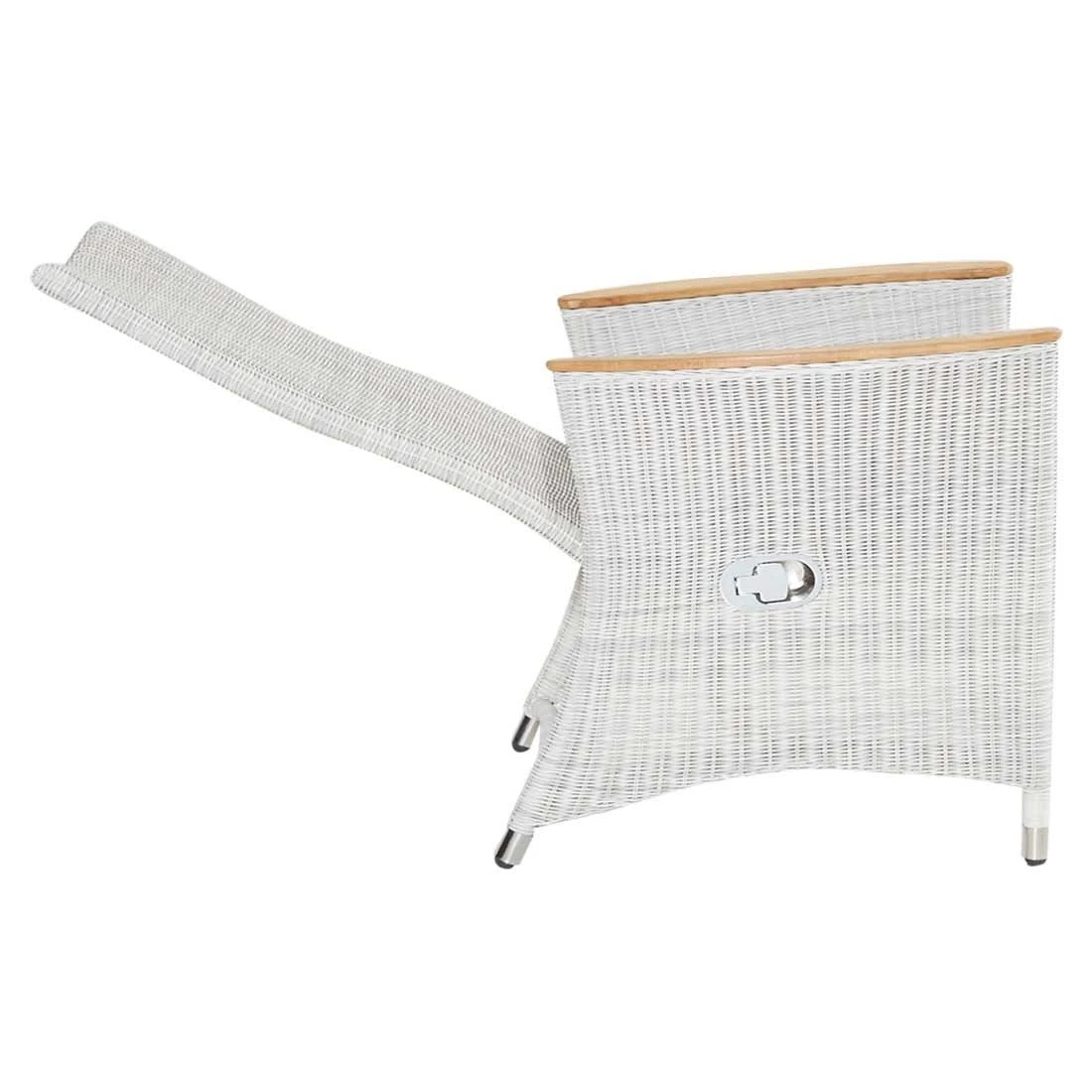 LC Garden Chelsea Gartensessel Geflecht Mit Teak-Armlehnen White Wash/Anthrazit 5 LC Garden Chelsea Gartensessel Geflecht Mit Teak-Armlehnen White Wash/Anthrazit – Bild 3