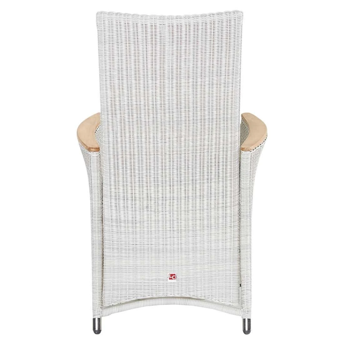 LC Garden Chelsea Gartensessel Geflecht Mit Teak-Armlehnen White Wash/Anthrazit 6 LC Garden Chelsea Gartensessel Geflecht Mit Teak-Armlehnen White Wash/Anthrazit – Bild 4