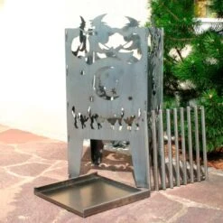 SvenskaV Hexe Feuerkorb Rohstahl 30,5x32,0x47cm -Garten Leben 1094019 2