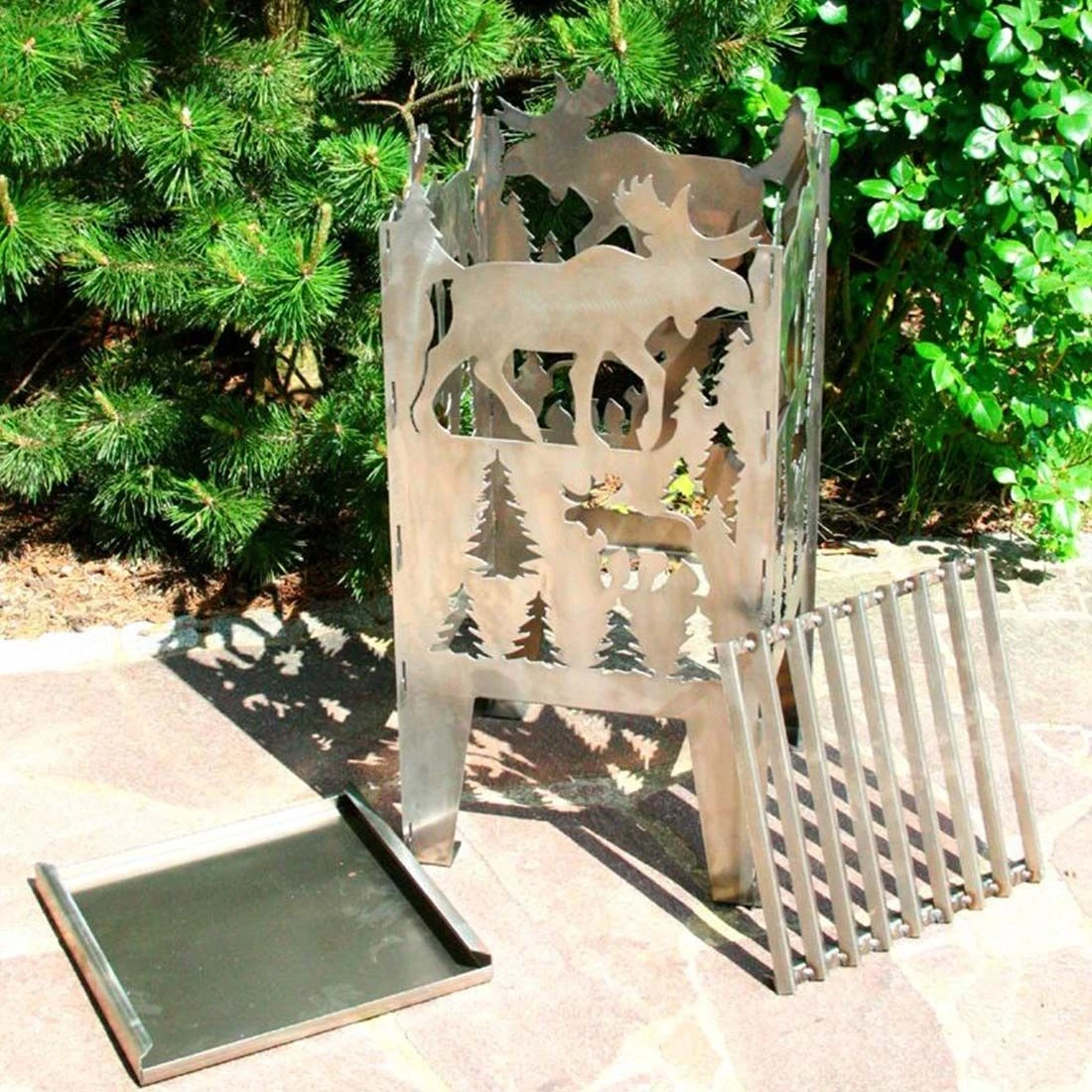 SvenskaV Elch Feuerkorb Rohstahl 30,5x32,0x47cm 5 SvenskaV Elch Feuerkorb Rohstahl 30,5x32,0x47cm – Bild 3