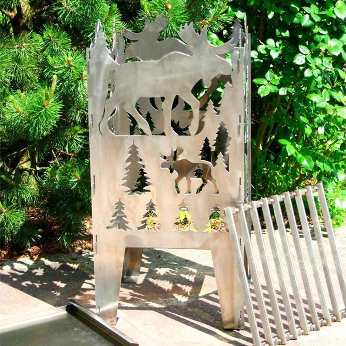 SvenskaV Elch Feuerkorb Rohstahl 35,5x37,0x75 Cm 4 SvenskaV Elch Feuerkorb Rohstahl 35,5x37,0x75 Cm – Bild 2