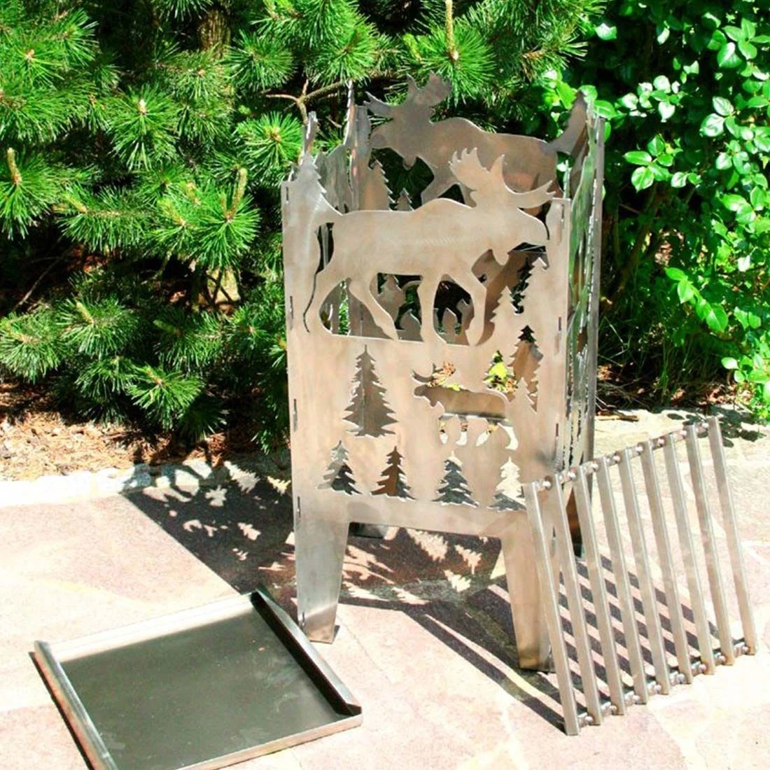 SvenskaV Elch Feuerkorb Rohstahl 35,5x37,0x75 Cm 5 SvenskaV Elch Feuerkorb Rohstahl 35,5x37,0x75 Cm – Bild 3