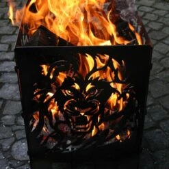 SvenskaV Löwe Feuerkorb Rohstahl 30,5x32,0x47cm -Garten Leben 1094195 3