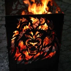 SvenskaV Löwe Feuerkorb Rohstahl 30,5x32,0x47cm -Garten Leben 1094195 4