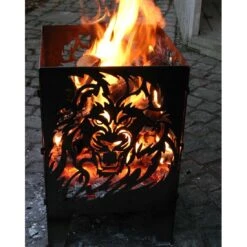 SvenskaV Löwe Feuerkorb Rohstahl 30,5x32,0x47cm -Garten Leben 1094195 5