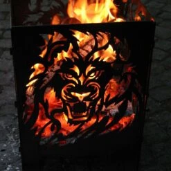 SvenskaV Löwe Feuerkorb Rohstahl 35,5x37,0x75 Cm -Garten Leben 1094206 3