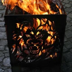 SvenskaV Löwe Feuerkorb Rohstahl 35,5x37,0x75 Cm -Garten Leben 1094206 4