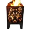 SvenskaV Wolf Feuerkorb Rohstahl 30,5x32,0x47cm -Garten Leben 1094217 1