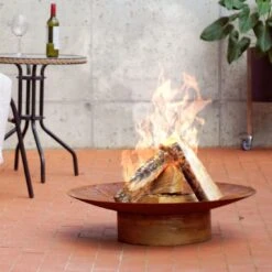 SvenskaV Grace Design-Feuerschale Ø80 X20cm Rohstahl -Garten Leben 1094283 4