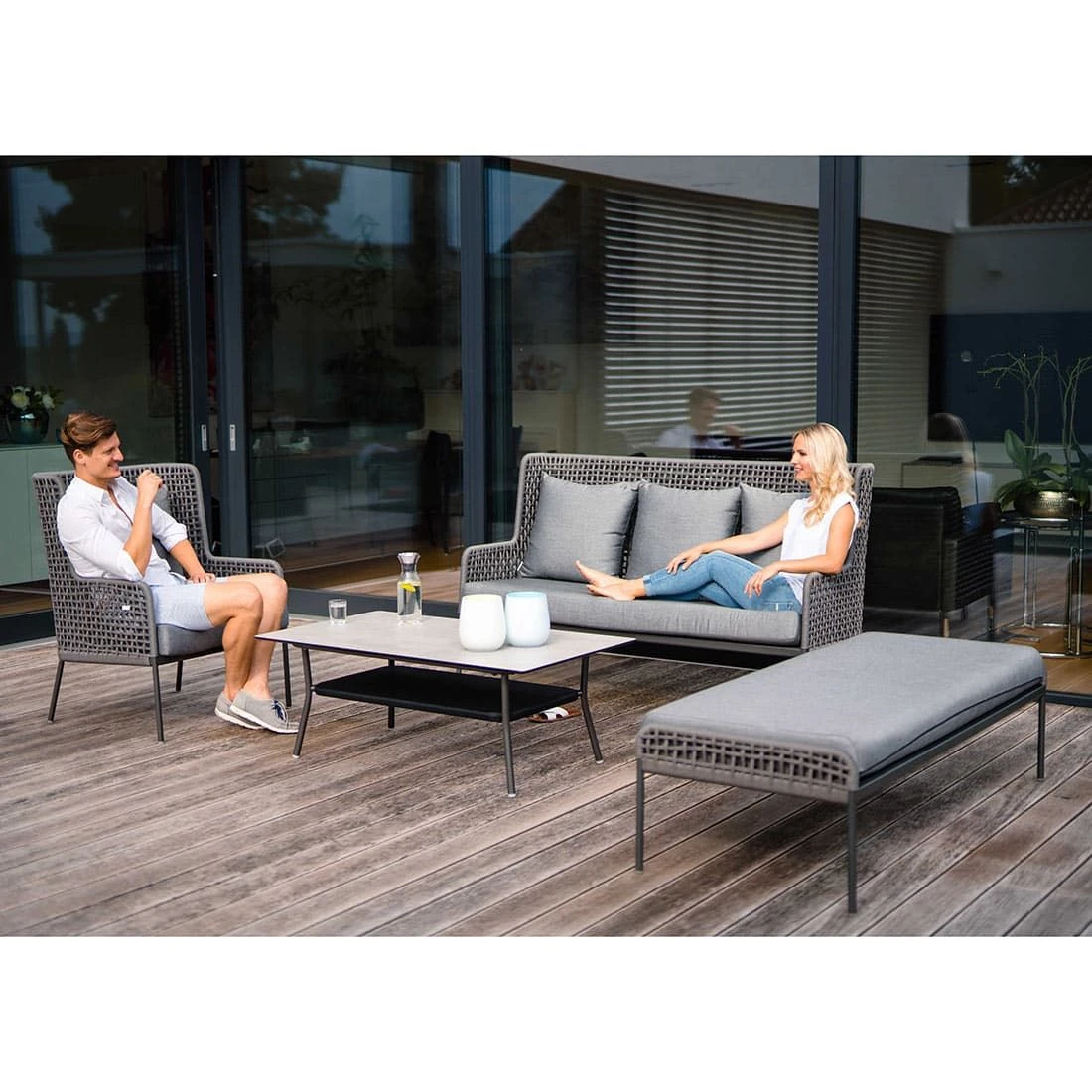 Stern Greta Loungeset 4-tlg. Aluminium/Rope Inklusive Kissen Anthrazit/Platin/Seidengrau 3 Stern Greta Loungeset 4-tlg. Aluminium/Rope Inklusive Kissen Anthrazit/Platin/Seidengrau