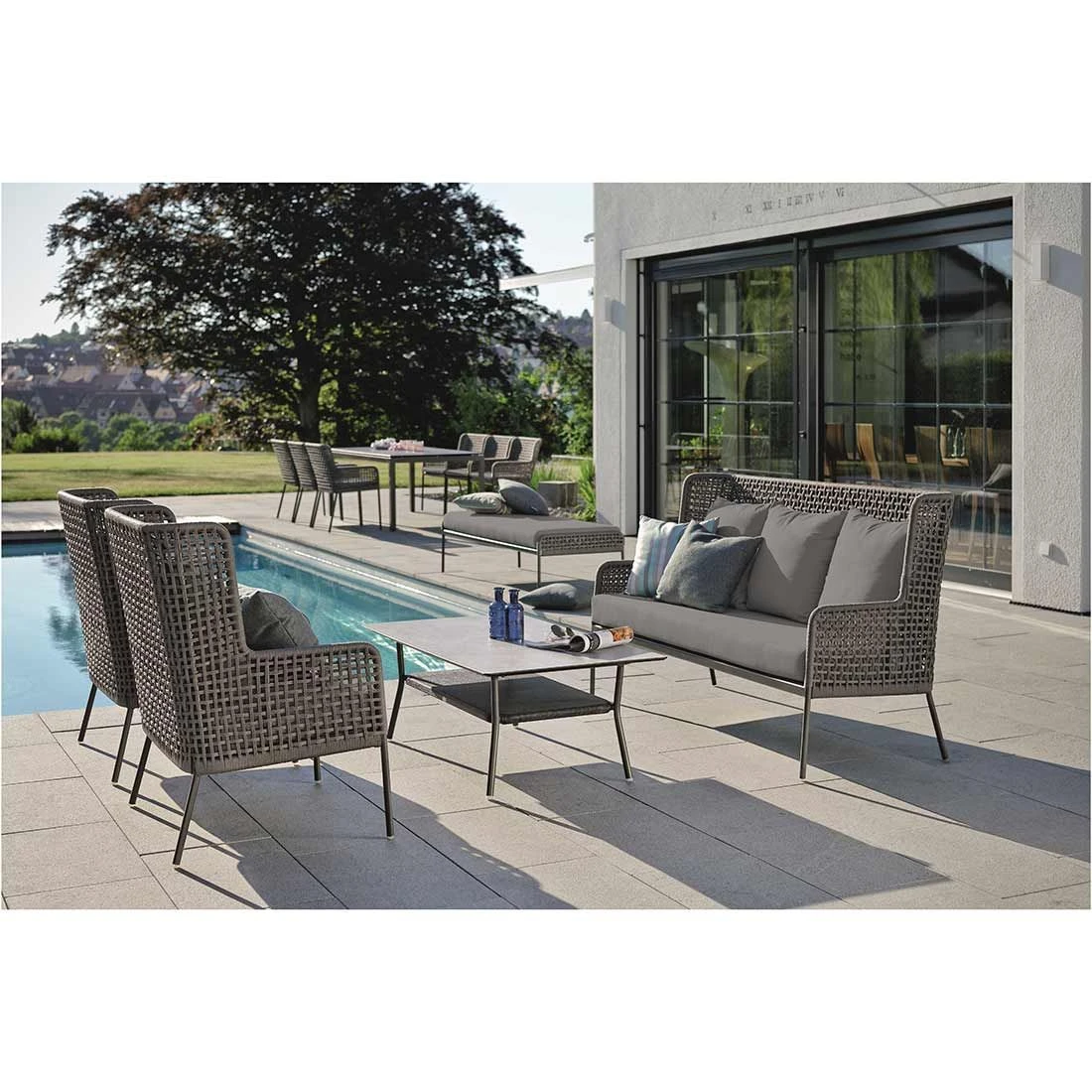 Stern Greta Loungeset 4-tlg. Aluminium/Rope Inklusive Kissen Anthrazit/Platin/Seidengrau 5 Stern Greta Loungeset 4-tlg. Aluminium/Rope Inklusive Kissen Anthrazit/Platin/Seidengrau – Bild 3