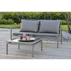 Stern Skelby Loungeset 6-tlg. Aluminium/Textilene Inkl. Kissen Graphit/Silbergrau/Schiefergrau -Garten Leben 1094921 14