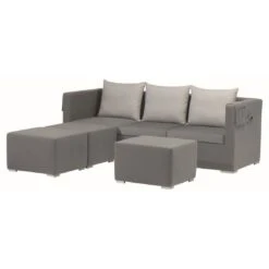 Zebra Jack Loungeset Textilgewebe Grau/Silbergrau