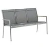 Zebra One Gartenbank 157cm Edelstahl/Textilene Mit Teakarmlehnen Dark Grey