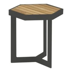Zebra Sixx Beistelltisch 40x35cm Aluminium/Teak Graphit/Teak Natur