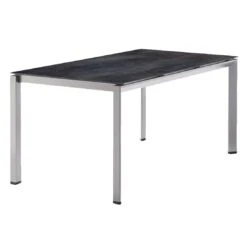 Sieger Gartentisch 160x90cm Aluminium/Polytec Graphit/Zement Anthrazit