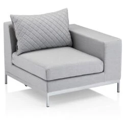 Kettler Ego Modular Gartensofa + Loungetisch Ø92cm Sunbrella Silber/Hellgrau Meliert -Garten Leben 1106581 2