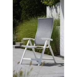 Stern Kari Klappsessel Aluminium/Textilene Weiß/Silber -Garten Leben 1108088 3