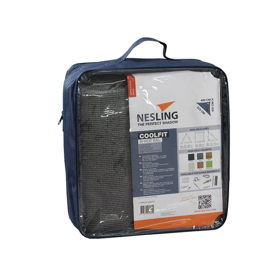 Nesling Coolfit Sonnensegel 3-Eck 400x400x570 Cm HDPE Grau 4 Nesling Coolfit Sonnensegel 3-Eck 400x400x570 Cm HDPE Grau â Bild 2