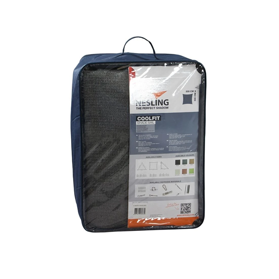 Nesling Coolfit Sonnensegel Quadrat 500x500 Cm HDPE Grau 4 Nesling Coolfit Sonnensegel Quadrat 500x500 Cm HDPE Grau – Bild 2