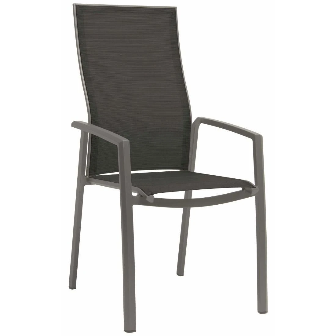 Stern Kari Hochlehner-Stapelsessel Aluminium/Textilene Graphit/Silbergrau 3 Stern Kari Hochlehner-Stapelsessel Aluminium/Textilene Graphit/Silbergrau