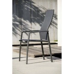 Stern Kari Hochlehner-Stapelsessel Aluminium/Textilene Anthrazit/Karbon -Garten Leben 1109122 11